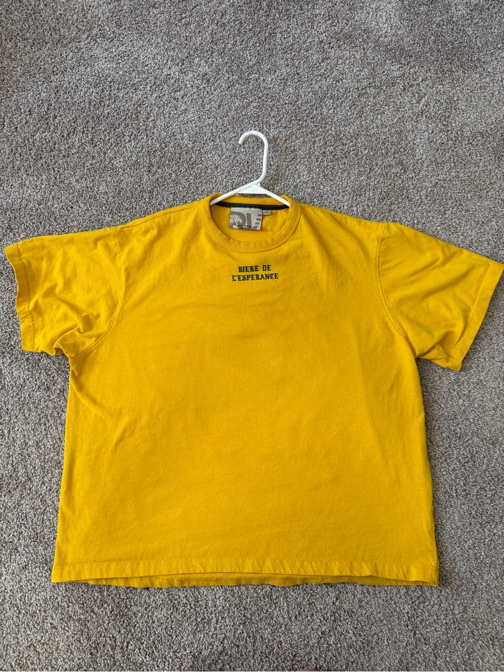 Yellow Men’s Graphic Tee - "Biere De L'Esperance"